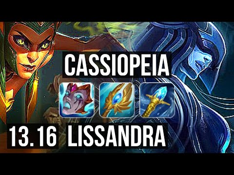 CASSIOPEIA vs LISSANDRA (MID) | 12/0/2, Quadra, 6 solo kills, Legendary | EUW Master | 13.16