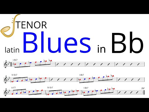 Blues in Bb (latin) - Tenor Saxophone Backing Track