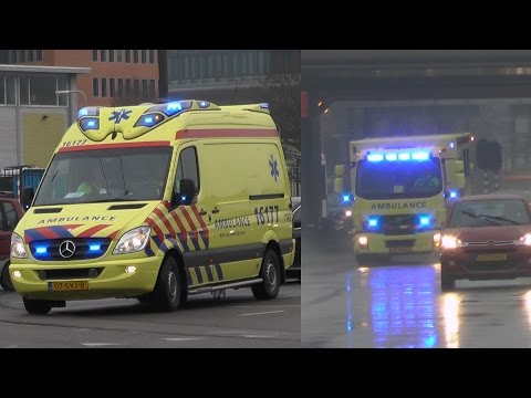 [Luchthoorn] A1, Otaris Ambulance 16-177 Leiden & IC-Ambulance 13-301 Amsterdam in Amsterdam