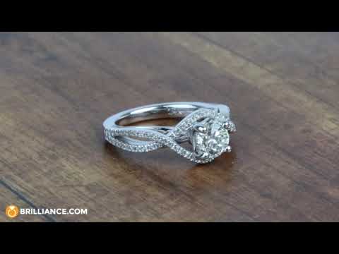 Cross Split Shank 0.92 Carat Round Diamond Engagement Ring