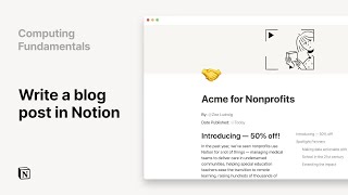 Notion 101: Build a blog post