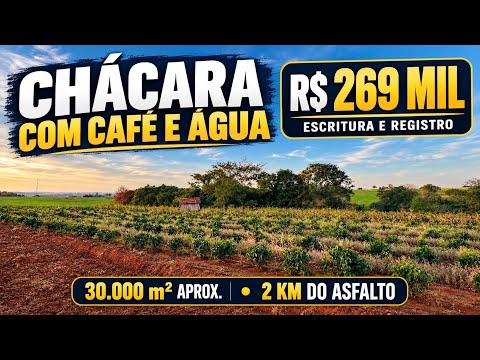 CHÁCARA TERRA VERMELHA EM JAPIRA MUITA ÁGUA CAFÉ E AÇUDE R$ 269 MIL
