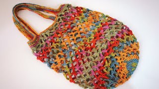 En Kolay File Alışveriş Çantası Yapımı / Crochet Market Bag Tutorial (