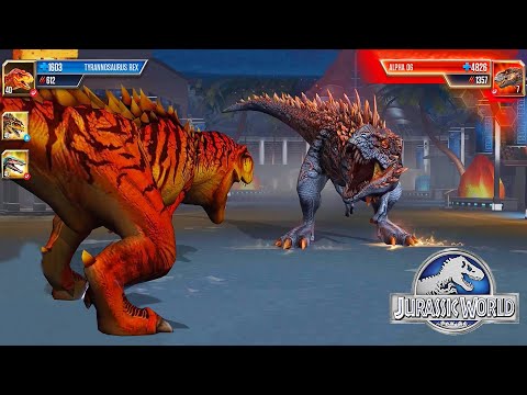 DINOSAUR KING T REX VS BOSS ALPHA 06 - JURASSIC DINOSAUR BATTLE || JURASSIC WORLD THE GAME