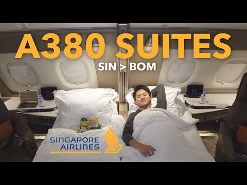 5 hours on the World's BEST FIRST CLASS flight! Singapore Airlines A380 SUITES Singapore to Mumbai!