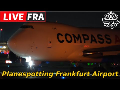 🔴Live Snow Night Planespotting Frankfurt Airport Winter& Deicing Action❄️