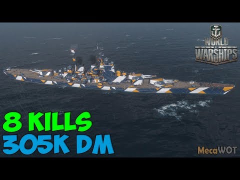 World of WarShips | Kremlin | 8 KILLS | 305K Damage - Replay Gameplay 1080p 60 fps
