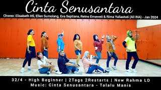 Cinta Senusantara Line Dance | High Beginner | Elisabeth HS, Ellen S, Eva S, Retno E &amp; Rima Y (INA)