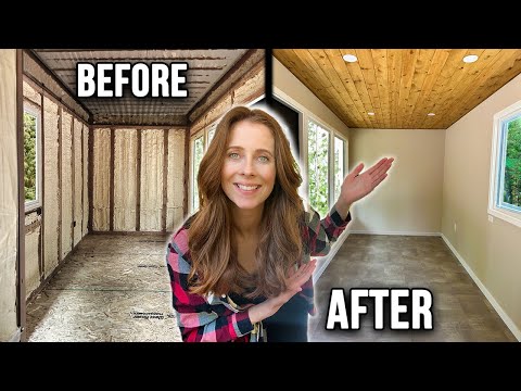 Interior TRANSFORMATION of a Shipping Container TINY HOME