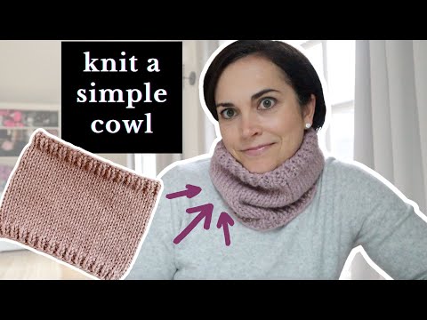 How to Knit a Cowl Scarf for Beginners | Easy Pattern
