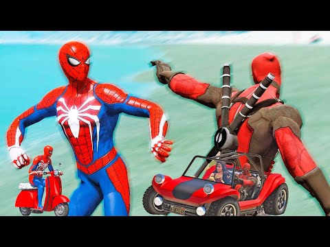 HOMEM ARANHA, DEADPOOL, HULK, WONDER WOMAN SUPER HERÓIS! (Momentos Engraçados) Ep 15 - GTA V