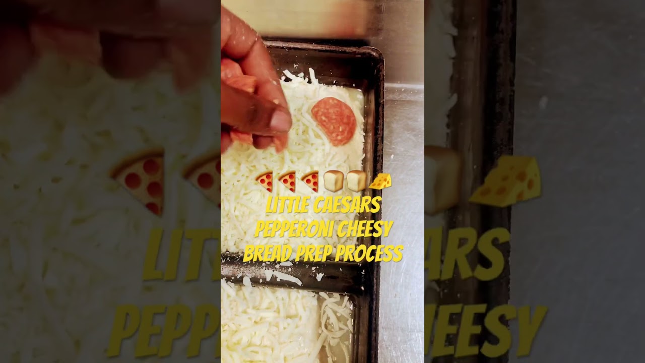 Little Caesars Pepperoni Cheesy Bread Prep Process 🍕🍕🍞🍞🍞🧀