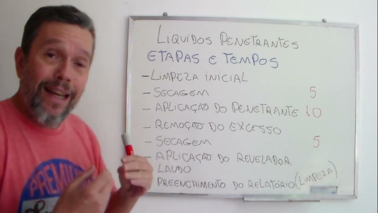 Líquidos penetrantes etapas e tempos na prova prática