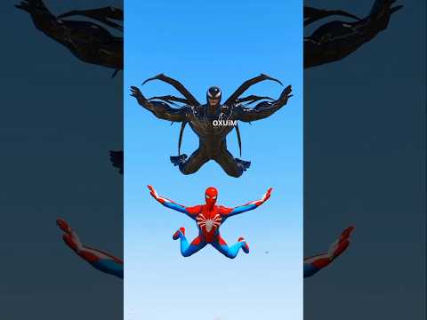 SPIDER-MAN + VENOM = BIG VENOM vs IRON MAN + HULK = IRON HULK! EPIC BATTLE! #shorts #gta5