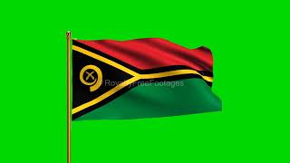 Vanuata National Flag | World Countries Flag Series | Green Screen Flag | Royalty Free Footages