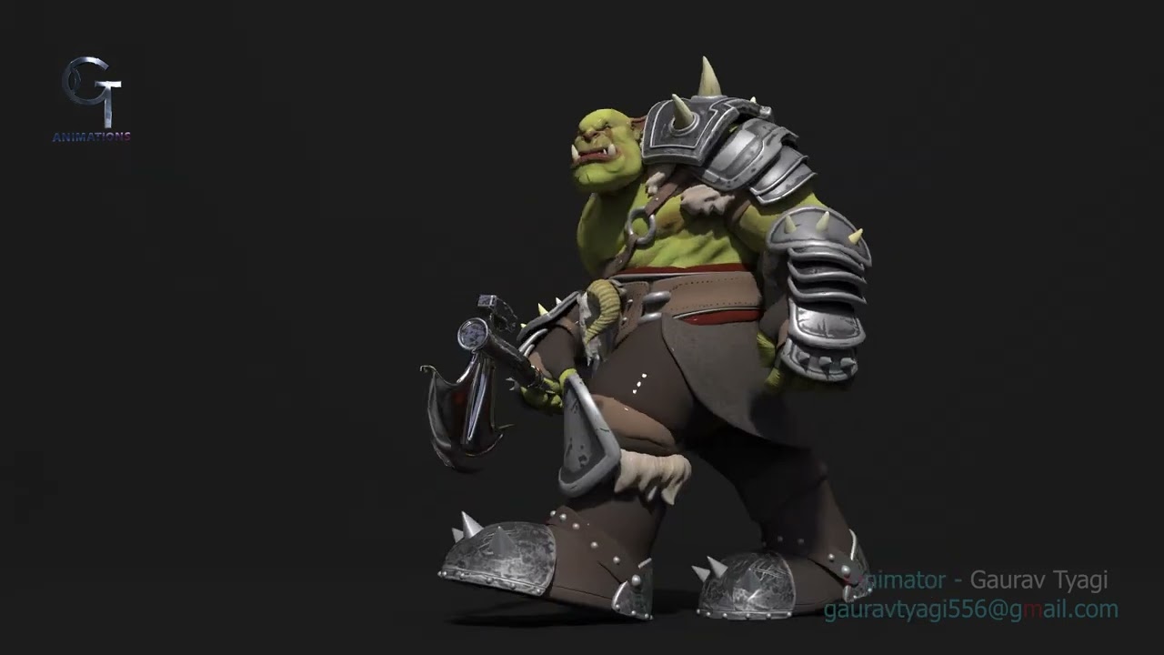 Orc Walk #blender #3danimationtutorial #characteranimation #animation #roughanimator #mayatutorial