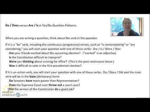 #5 Ginger's Grammar Corner:  Do or Does versus Are or Is in Question Patterns