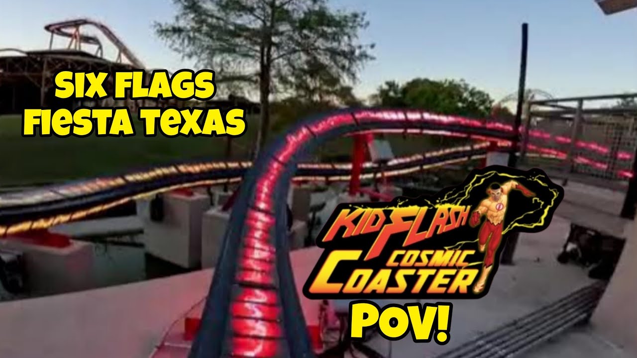 Six Flags Fiesta Texas NEW Kid Flash Cosmic Coaster POV!