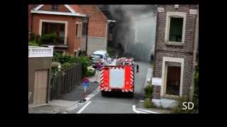 preview picture of video '16-06-2011  : Brandoefening leegstaande huizen Plataan Merelbeke'