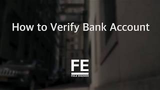 How to Verify your Bank Account