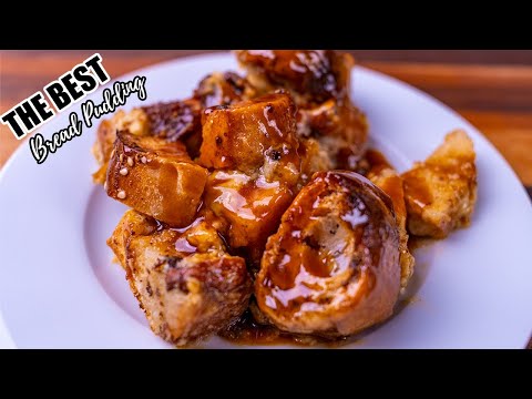 The BEST Bread Pudding with a Luscious Caramel Sauce