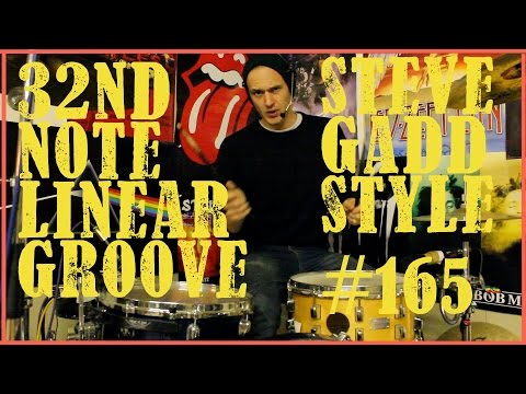 Linear Steve Gadd 32nd Note Drum Lick - Drum Lesson #165