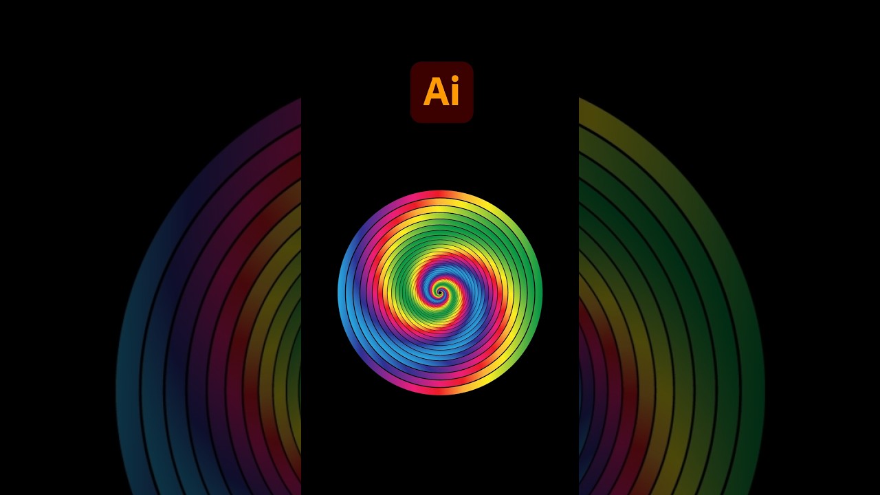 How to Create a Spiral Gradient Effect in Adobe Illustrator | Colorful Vector Art Tutorial