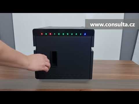 Nabíjecí skříň pro 10 tabletů nebo notebooků s USB-C a UV-C desinfekcí