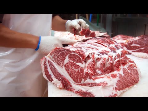 (Full ver) 500kg HOW TO BUTCHER AN ENTIRE COW / Making...