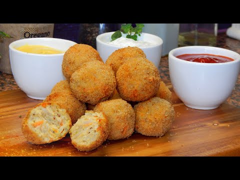 Κεφτεδάκια ρυζιού με κοτόπουλο 👌💯 Crispy riceballs with chicken