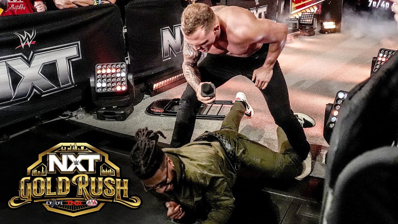 Myles Borne SMASHES Trick Williams with a steel chair: NXT Gold Rush 2025 highlights