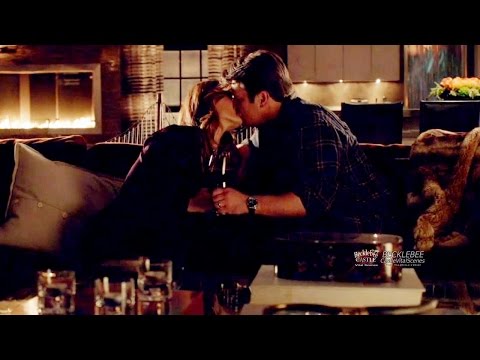 Castle 8x12 End Scene Castle & Beckett Kiss with  Wine Toss “The Blame Game” Season 8 Episode 12