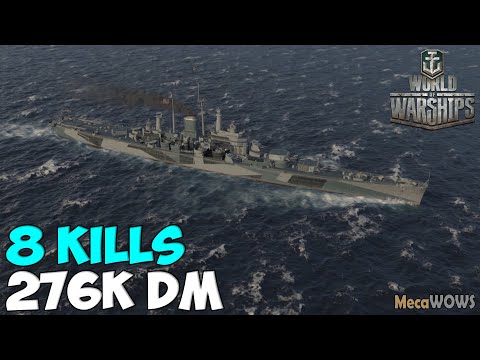 World of WarShips | Des Moines | 8 KILLS | 276K Damage - Replay Gameplay 4K 60 fps