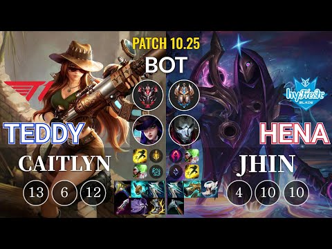T1 Teddy Caitlyn vs hyF Hena Jhin Bot - KR Patch 10.25