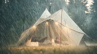 AMAZING‼️ CAMPING IN HEAVY RAIN WITH THUNDERSTORM || HEAVY RAIN CAMPING in Cozy tent