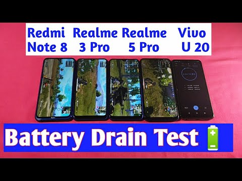 Redmi Note 8 Vs Vivo U20 Vs Realme 3 Pro Vs Realme 5 Pro | Battery Drain Test |