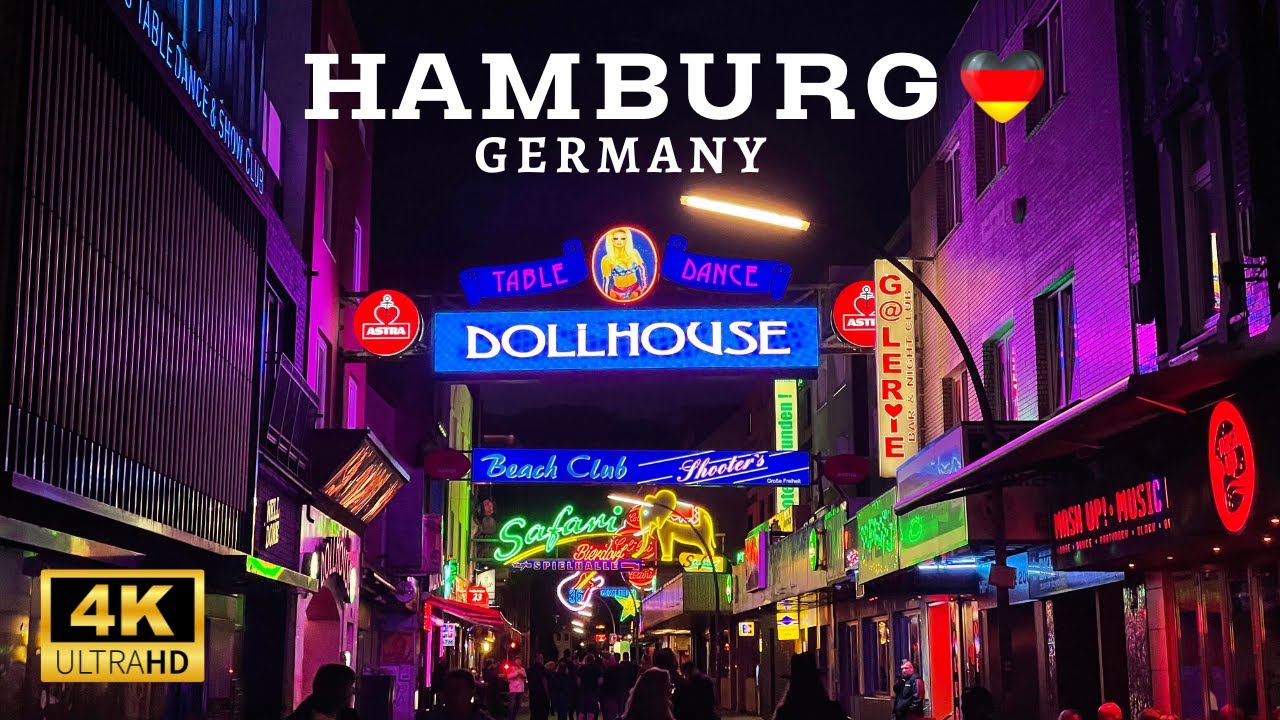 Immersive street-level walking tour through Hamburg Reeperbahn, Germany, showcasing authentic urban landscapes, local architecture, and the vibrant atmosphere of the city's neighborhoods