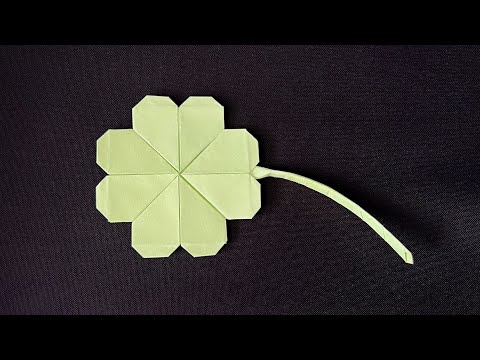 Kleeblatt basteln aus Papier🍀 Origami Glücksbringer als Geschenk selber basteln☘️DIY Cloverleaf