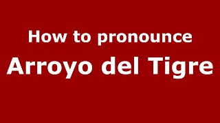 How to pronounce Arroyo Del Tigre