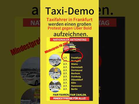 Taxi Mega Demo in Frankfurt 01-07-2025 Großen Protest gegen Über und Bold#demo#shorts