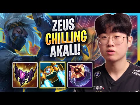 ZEUS CHILLING WITH AKALI! - T1 Zeus Plays Akali TOP vs Cassiopeia! | Season 2023