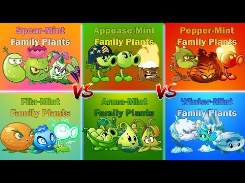 PVZ 2 Battle Random 3 Plants From 6 Mints Families - Plants Vs Zombies 2 Ultimate Team Battle