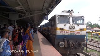 preview picture of video 'Avadh/Bandra Express arriving at Narkatiaganj Jn. Railway Station'