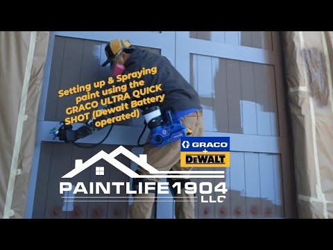 Graco Ultra Quick Shot Sprayer (SETUP AND SPRAY ACTION) FIRST TIME USING IT TOO.