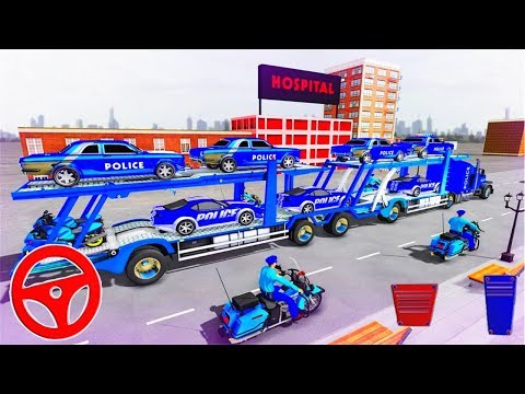 Police Car Transporter Truck Game：Us Police Cop Car Transporter Truck 2019 - Android GamePlay