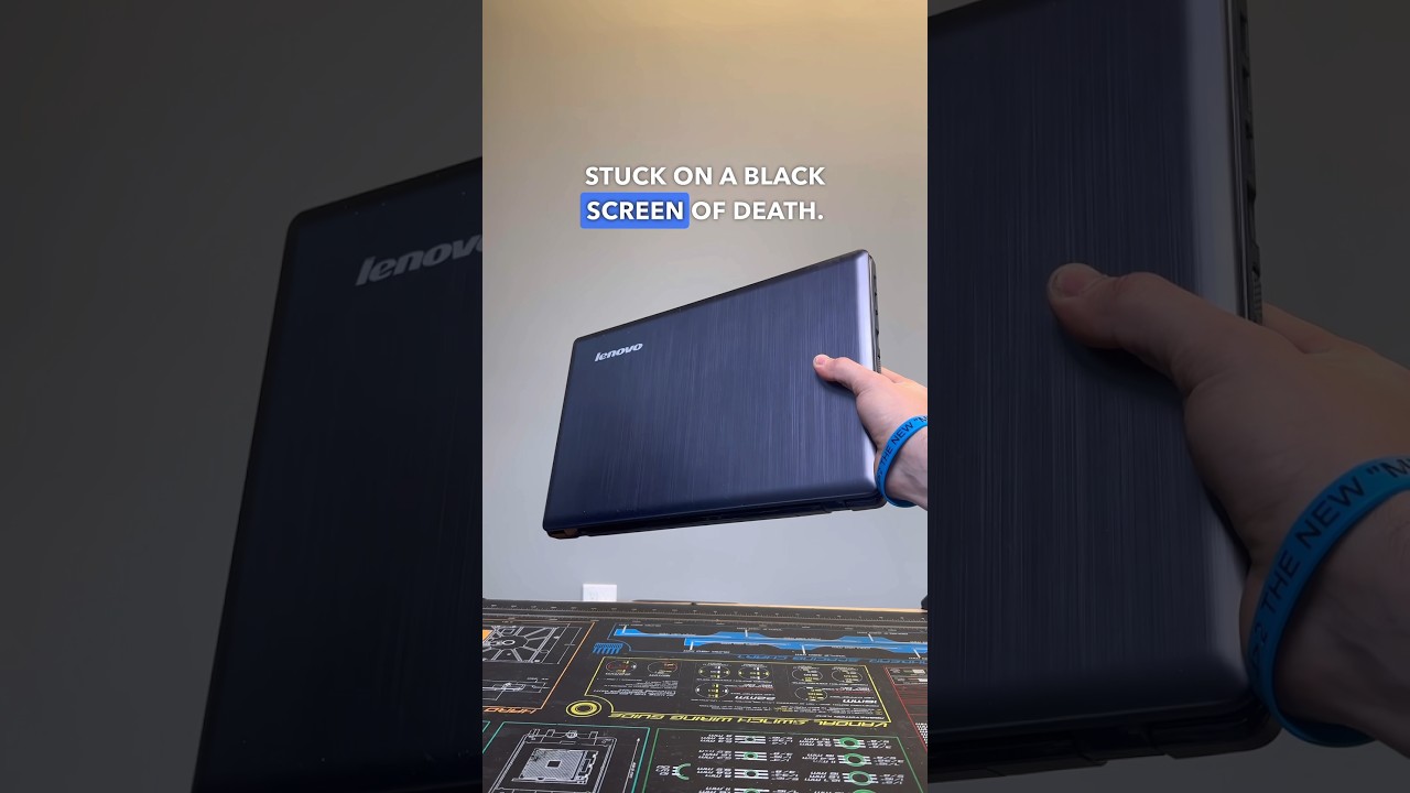 Laptop Stuck On Black Screen! Part 1 #shorts #pc #pcrepair #computerrepair #laptoprepair