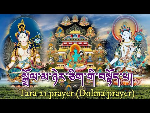 ☸Praises To Twenty-One Taras (Dolma Prayer) སྒྲོལ་མ་ཉེར་ཅིག་གི་བསྟོད་པ།|Tara 21 prayer Dolma prayer