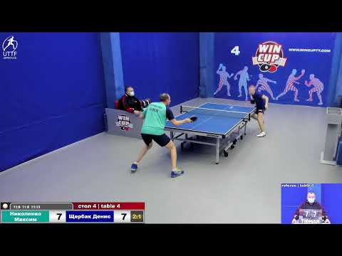 14:30 Николенко Максим 3-1 Щербак Денис  стол 4  ЮГ-3  14.01.22
