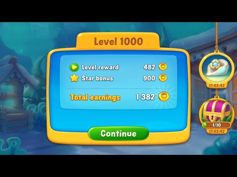 Fishdom Level 1000, Lots of Power Ups, Nice!