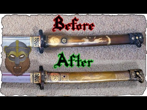 Customizing the Warrior Tachi - Aging a Metal Handle